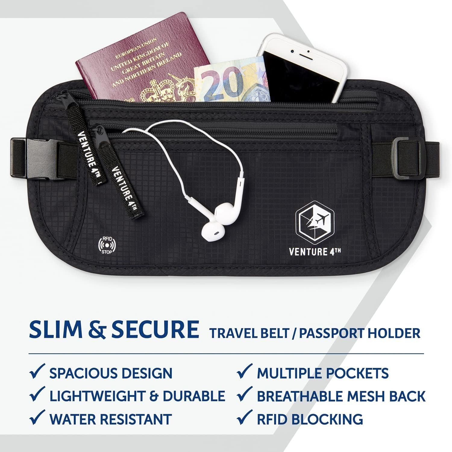 Other Travel Money Belt - Slim Passport Holder RFID Blocking Trav Size ONE SIZE - 3 Thumbnail