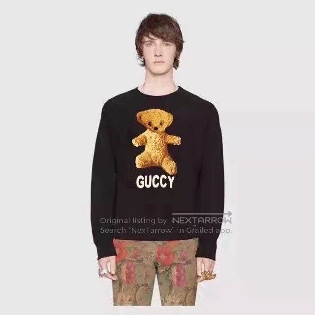 Gucci Gucci Teddy bear embroidered cotton sweatshirt Size US S / EU 44-46 / 1 - 8 Thumbnail