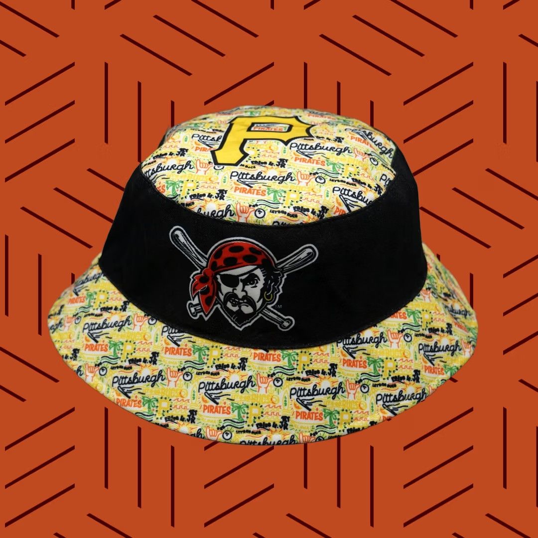 MLB MLB Pittsburgh Pirates Bucket Hat Yellow Black Reversible Unisex Adults One Size SGA Promo Size ONE SIZE - 1 Thumbnail