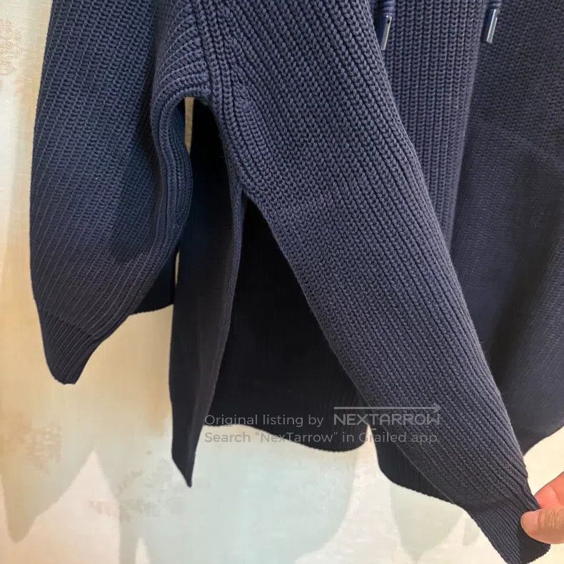 Loro Piana Loro Piana Women's Deep Blue Hooded Knit Cotton Sweatshirt Size S / US 4 / IT 40 - 4 Thumbnail