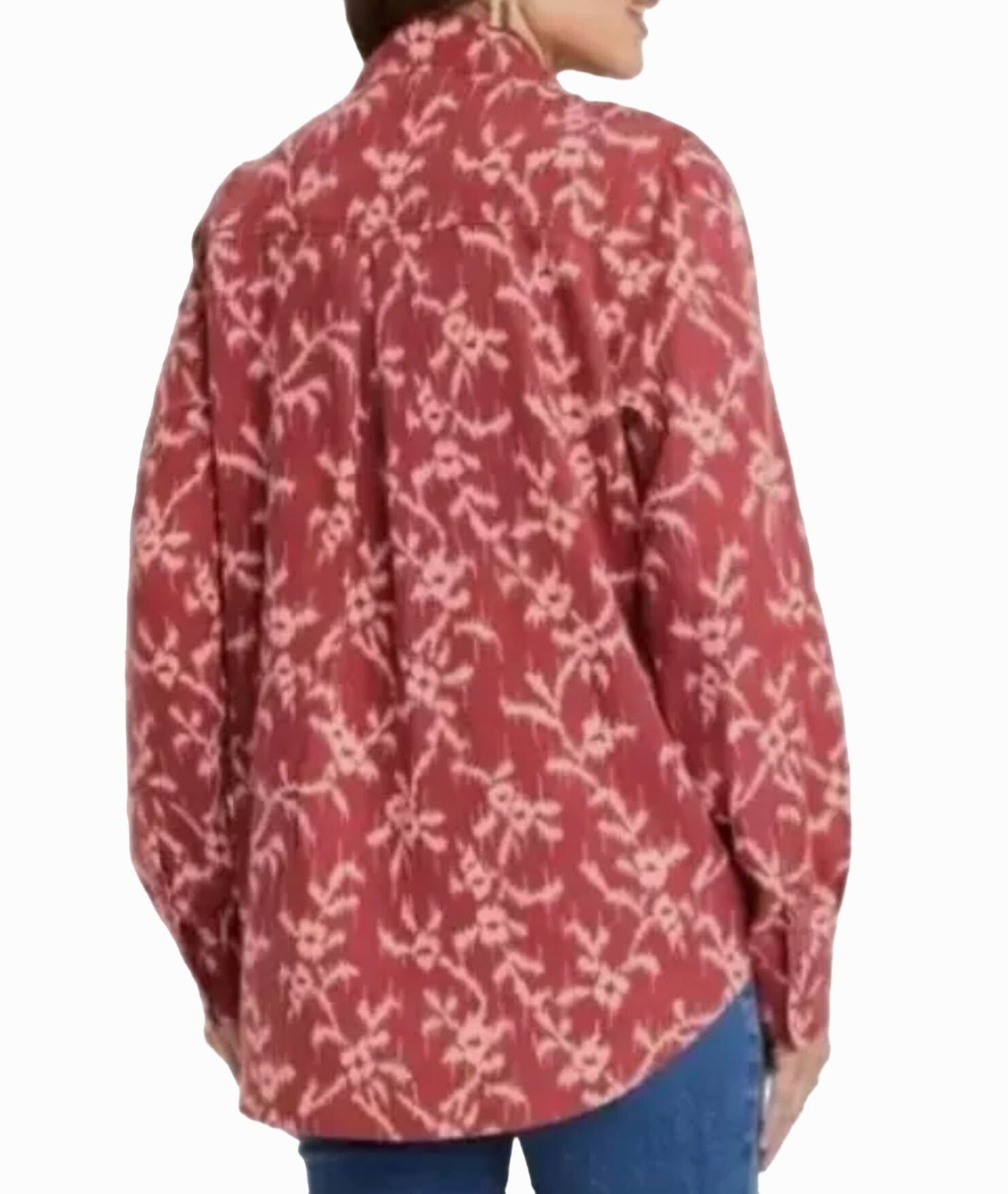 Other Knox Rose - Women's Long Sleeve Button-Down Shirt Top - Red Size L / US 10 / IT 46 - 2 Thumbnail