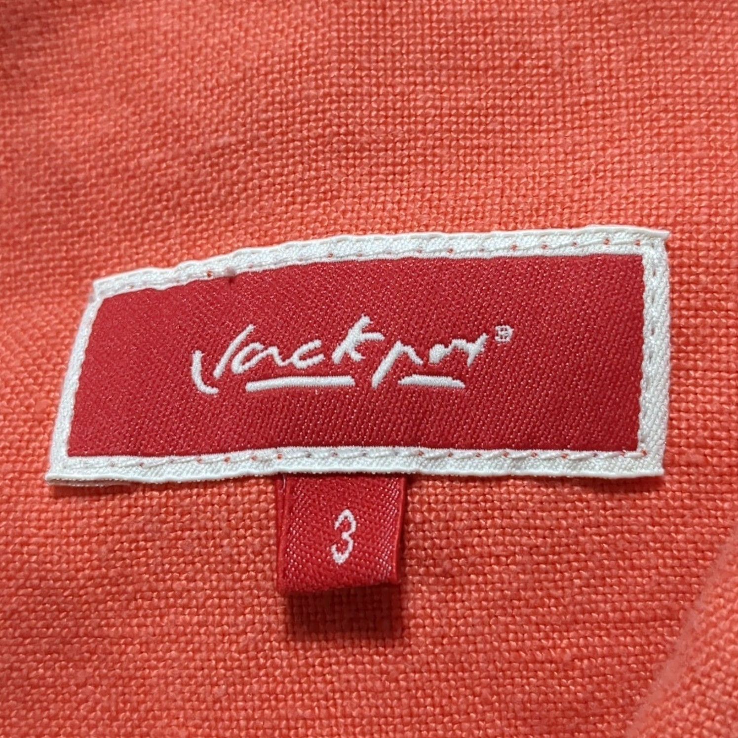 Vintage VINTAGE Jackpot by Carli Gry Babette Linen Trucker Jacket Coral Womens 3 Medium? VTG Y2K Size L / US 10 / IT 46 - 3 Thumbnail