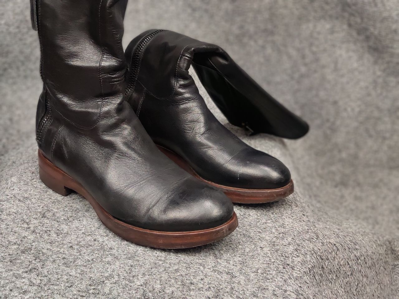 RoccoP Rocco P. Hand Made Torre Saw Patrisio Leather Zip Boots Size US 6 / IT 36 - 4 Thumbnail
