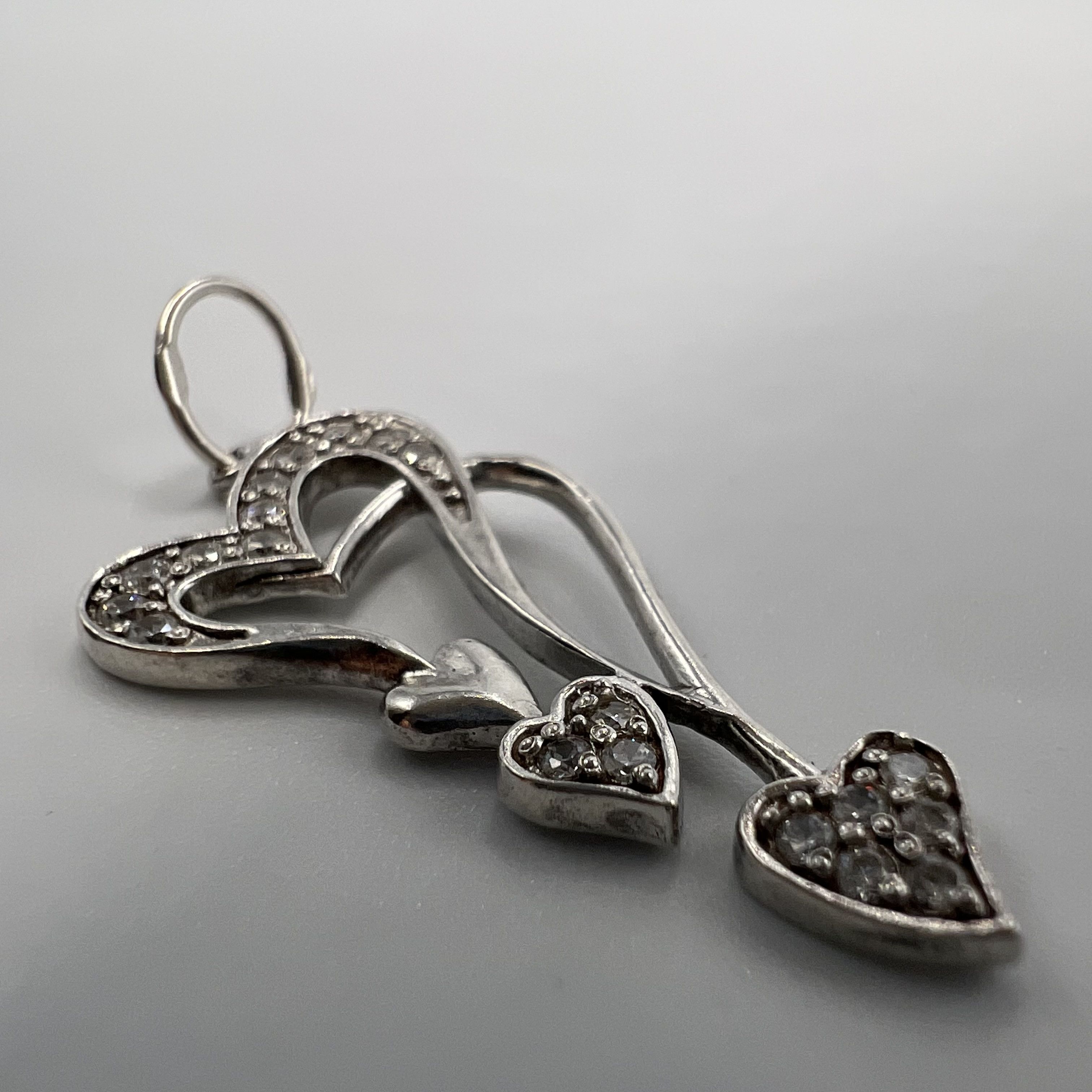 Sterling Silver Vintage Pendant Jewelry Sterling Silver 925 Heart 2.44gr Size ONE SIZE - 2 Thumbnail
