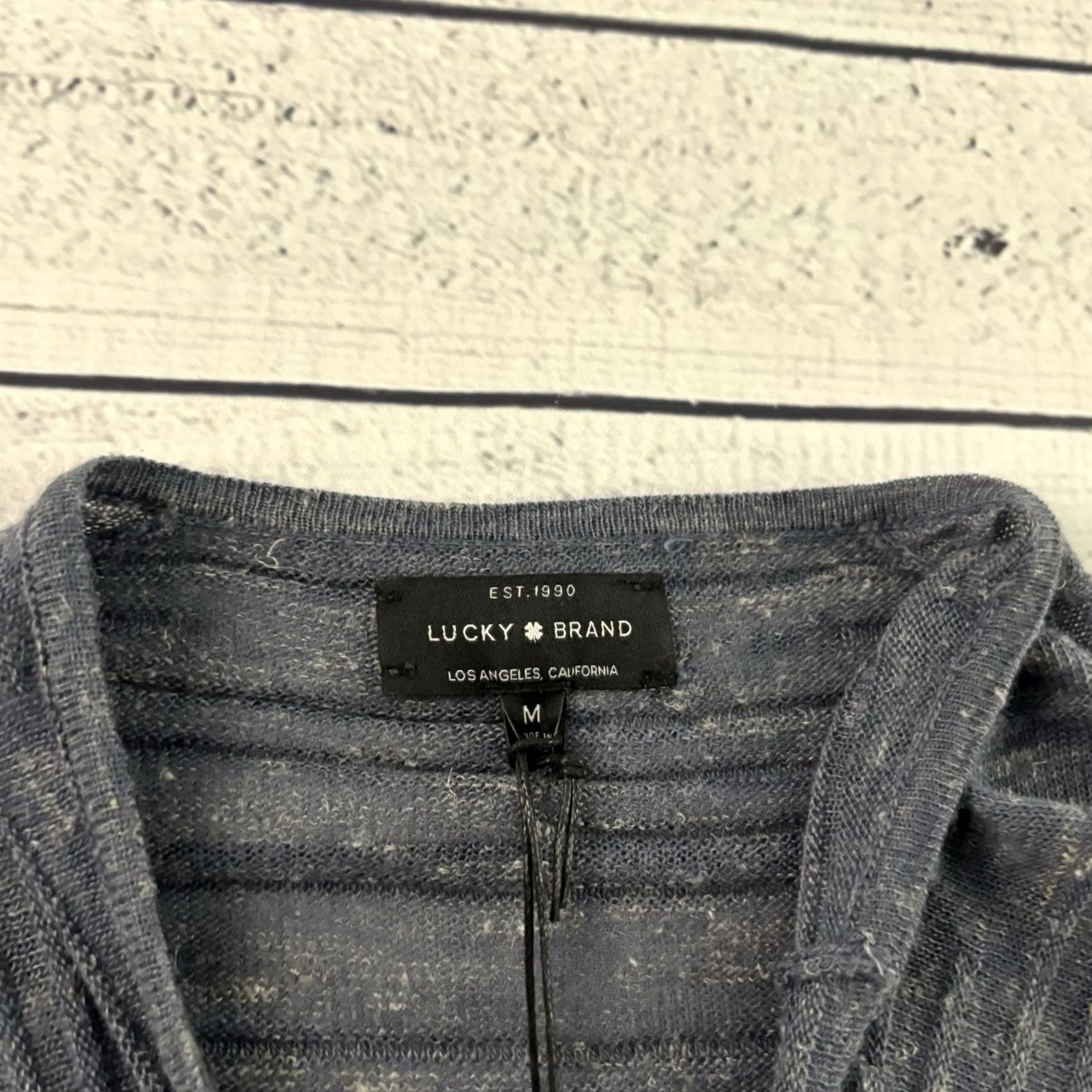 Lucky Brand VINTAGE Lucky Brand Cardigan Blue Linen Open Front Women M Sweater Size M / US 6-8 / IT 42-44 - 3 Thumbnail
