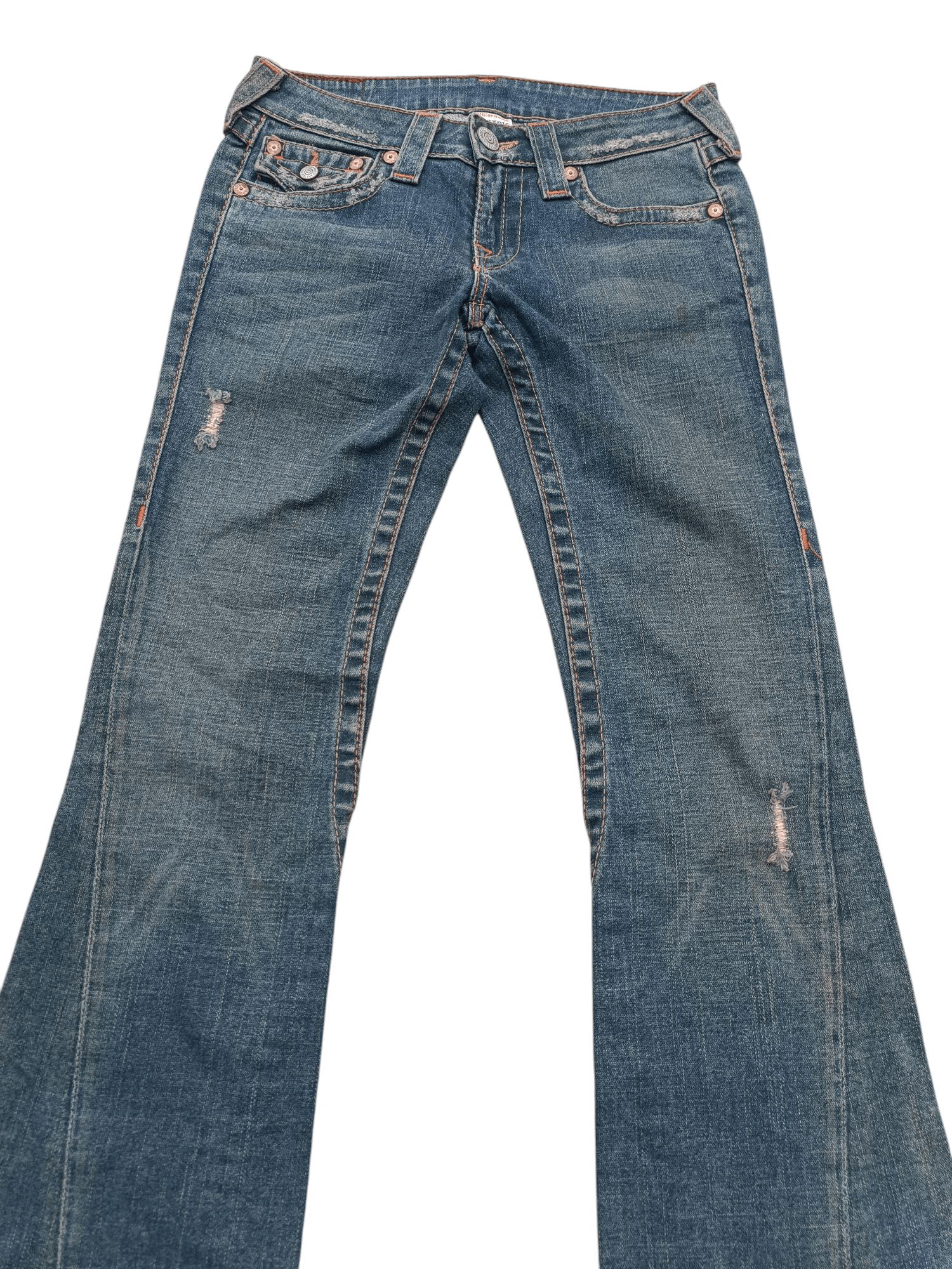 True Religion × Vintage VINTAGE FLARED TRUE RELIGION JOEY DISTRESSED DENIM TR018 Size US 27 - 7 Thumbnail