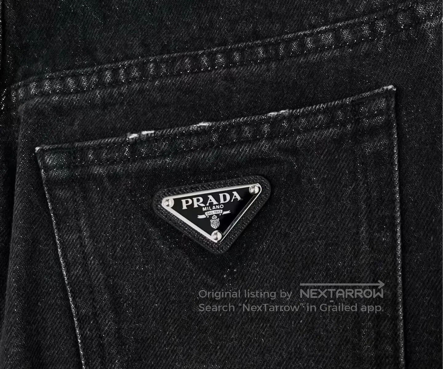 Prada Prada Washed Black Denim Skirt. Size 37" - 5 Thumbnail