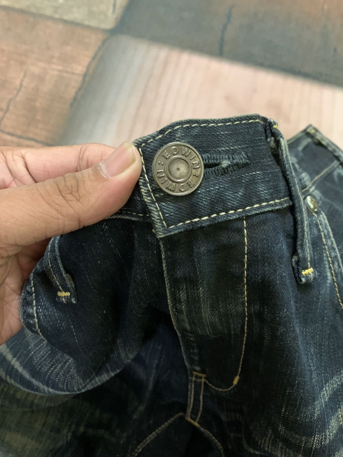 Japanese Brand EDWIN rusty mud wash curve twist jeans i6w9 style Size US 31 - 8 Thumbnail