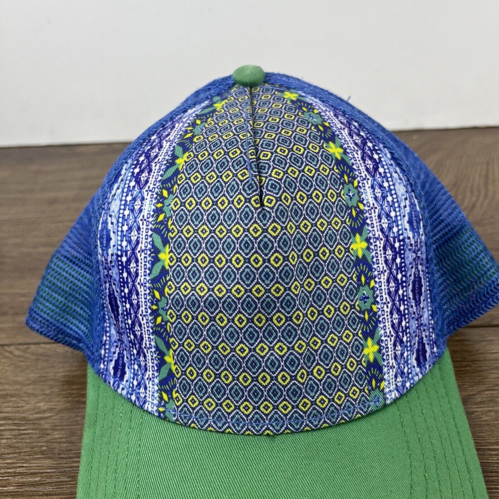 Other Farmer Hat Blue Green Yellow Snapback Hat Blue Adjustable Ha Size ONE SIZE - 7 Thumbnail