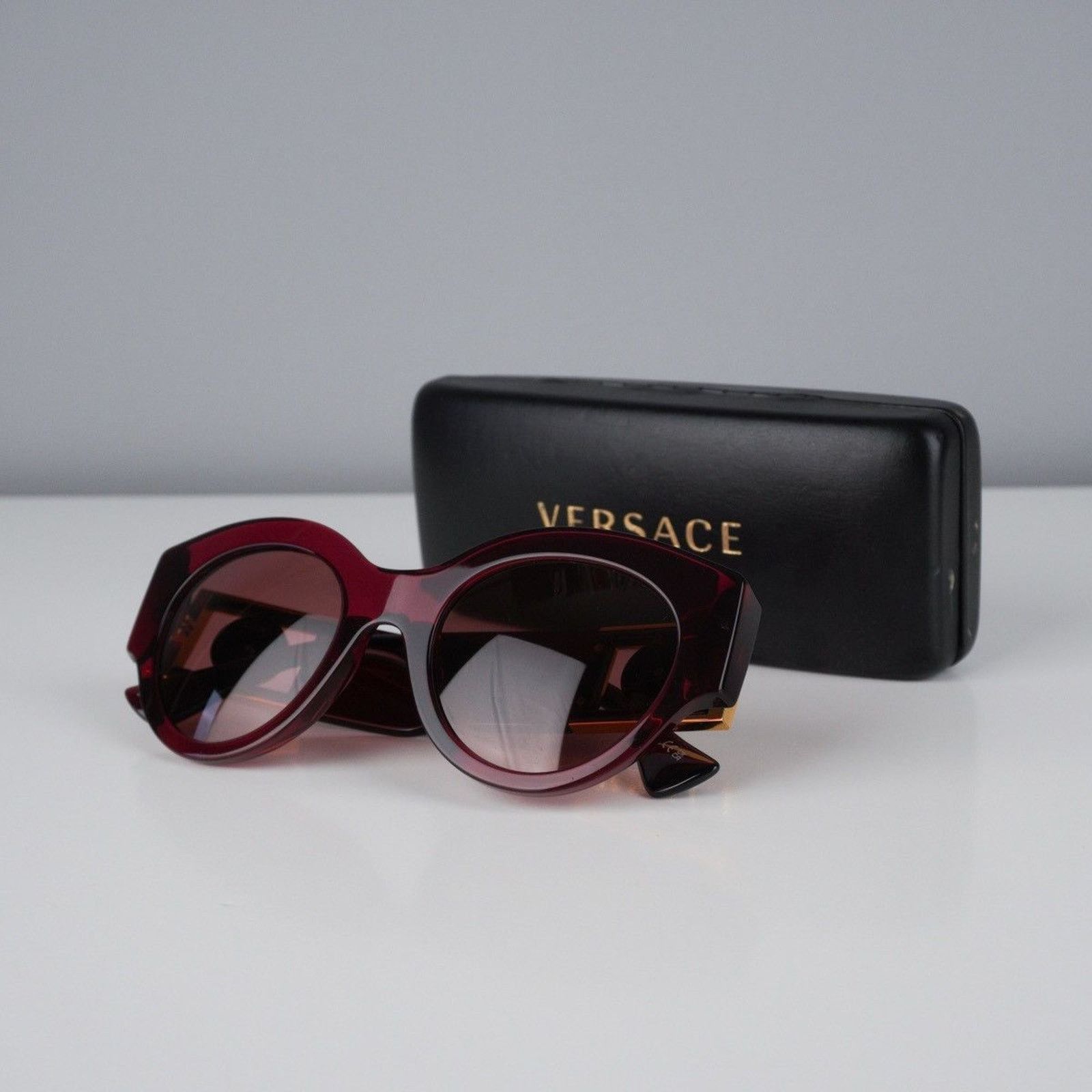 Versace Versace big swarovski medusa gold logo oversized sunglasses Size ONE SIZE - 7 Thumbnail