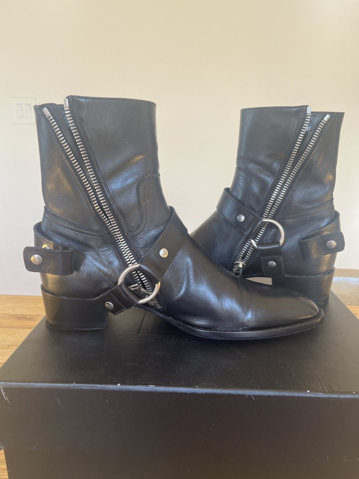 Saint Laurent Paris Saint Laurent 2013 Wyatt 43.5/10.5 black leather Hedi era Size US 10.5 / EU 43-44 - 3 Thumbnail
