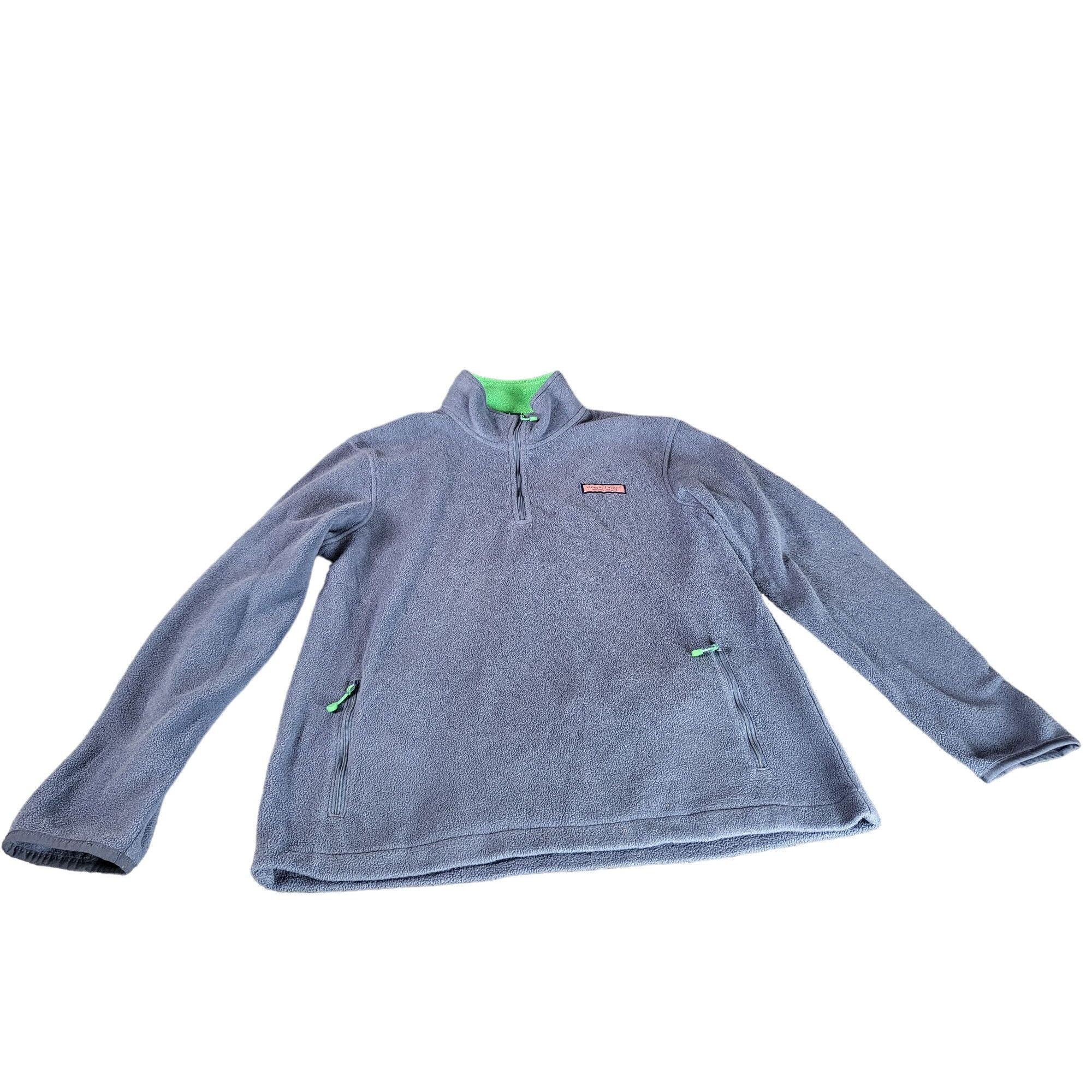 Vineyard Vines VINEYARD VINES Harbor Fleece 1/4 Zip Sz Large 14 Blue Glow I Size L / US 10 / IT 46 - 1 Thumbnail