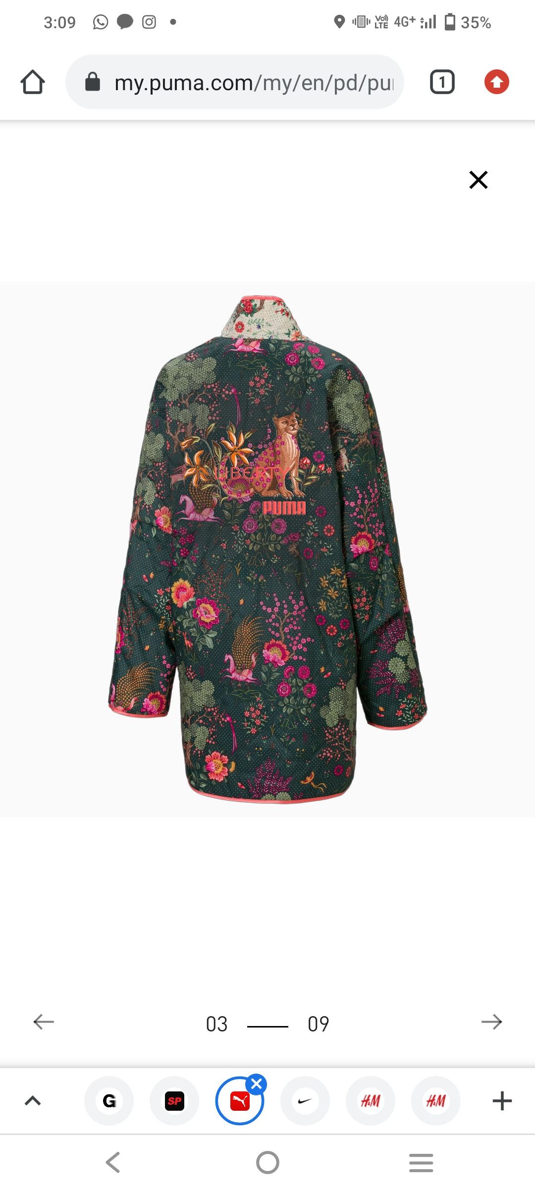 Hypebeast × Liberty Puma x Liberty Printed Kimono Overcoat Jacket Size US M / EU 48-50 / 2 - 4 Thumbnail