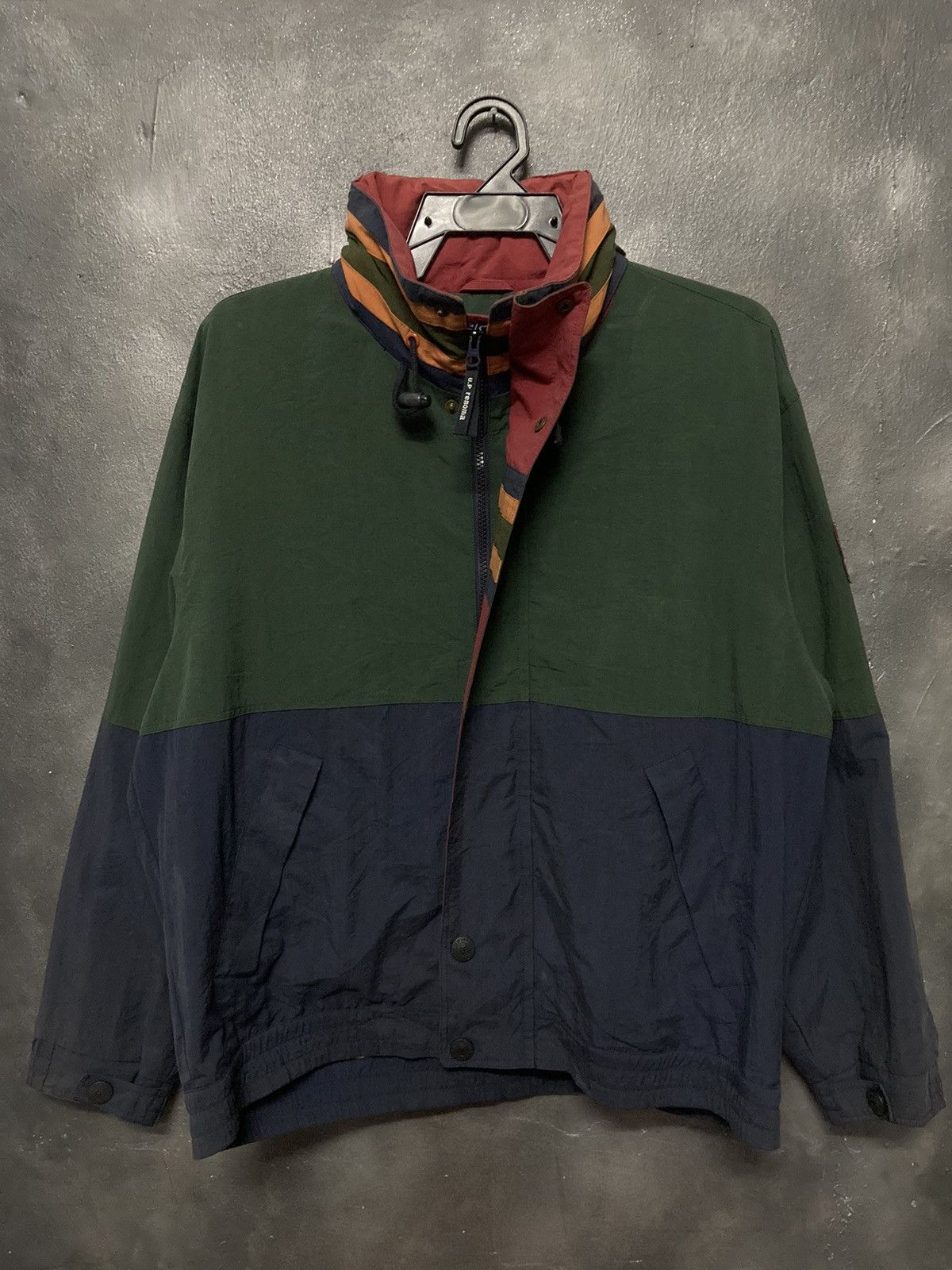 image of 90's U.p Renoma Block Color Hooded Jacket, Men's (Size Large)