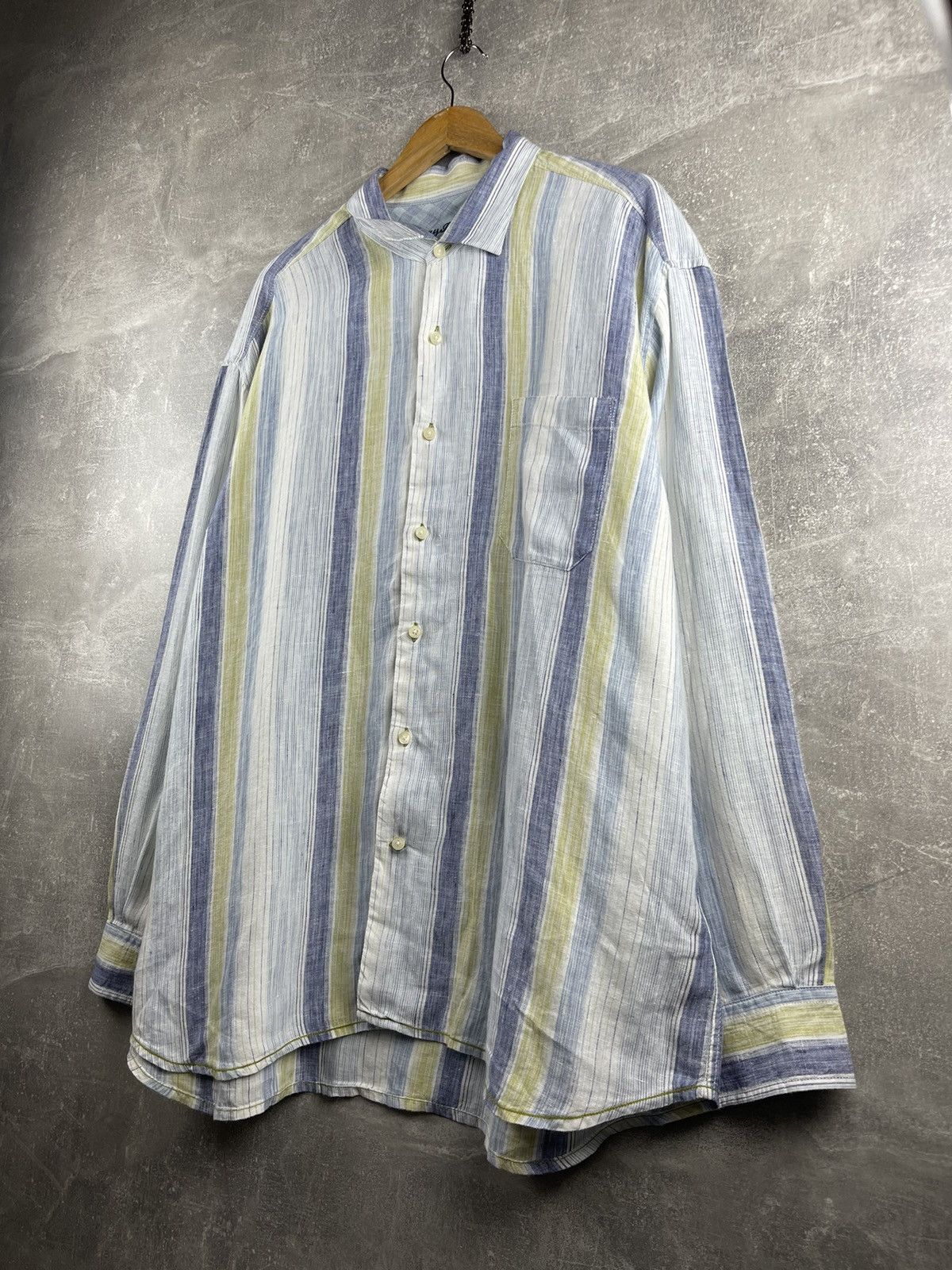 Tommy Bahama × Vintage Tommy Bahama Striped Shirt 100% Linen Size US XXL / EU 58 / 5 - 2 Thumbnail