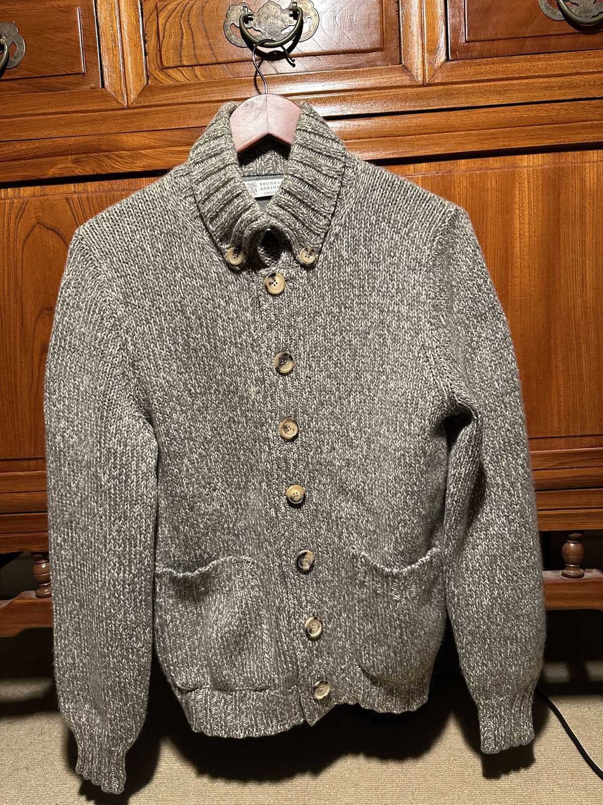 Brunello Cucinelli Chunky Knit Cashmere Cardigan with Pockets Size US S / EU 44-46 / 1 - 1 Thumbnail