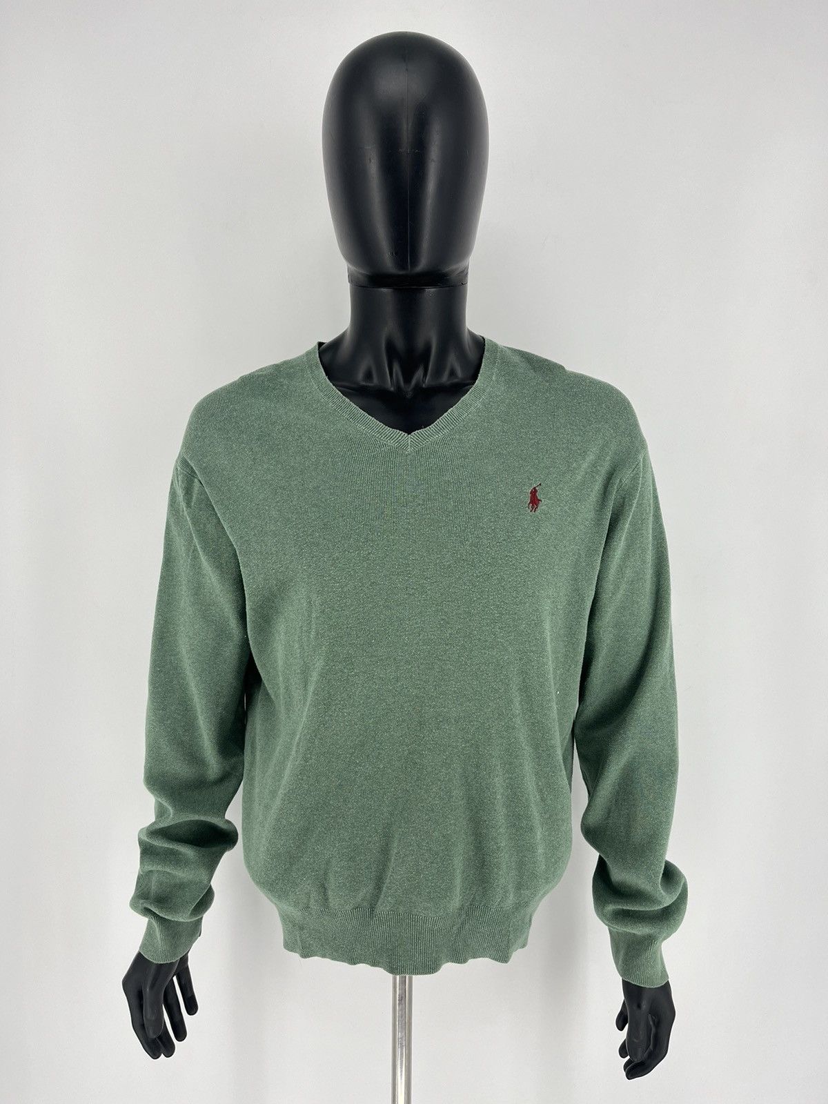 Polo Ralph Lauren × Ralph Lauren × Vintage Vintage Polo Ralph Lauren V-Neck Sweater 90s Green Size US L / EU 52-54 / 3 - 2 Thumbnail