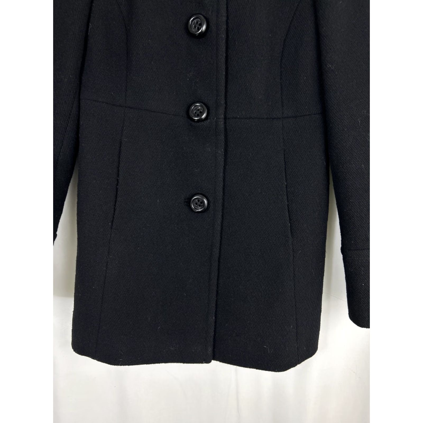 J.Crew J Crew Womens Size 0 Black Wool Dress Lined Pea Coat Knee Length Coat Womens 0 Black Wool Pea Coat Lined Dress Knee Length Size XS / US 0-2 / IT 36-38 - 5 Thumbnail