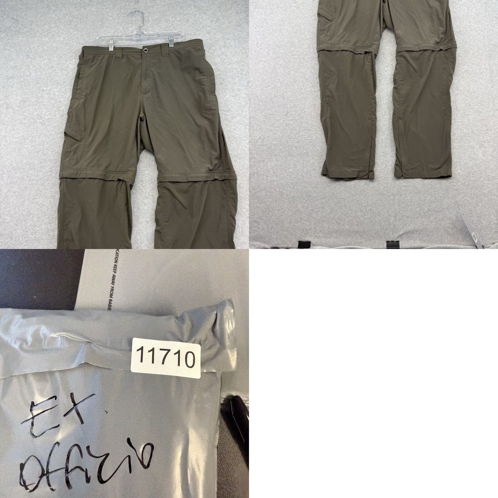ExOfficio ExOfficio Mens Cargo Hiking Pants Brown Nylon Zip Off Convertible Shorts 36x32 Casual Travel Size US 36 / EU 52 - 9 Thumbnail