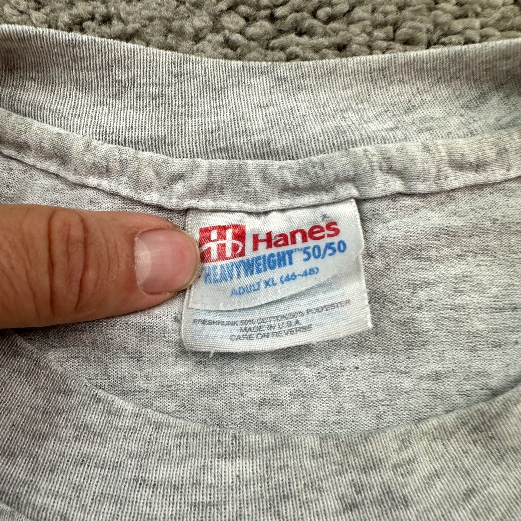 Hanes VINTAGE Hanes T-Shirt Mens XL Gray 90s March Of Dimes Graphic Print Crew Neck Short Sleeve Logo 1990s Mens Size US XL / EU 56 / 4 - 6 Thumbnail