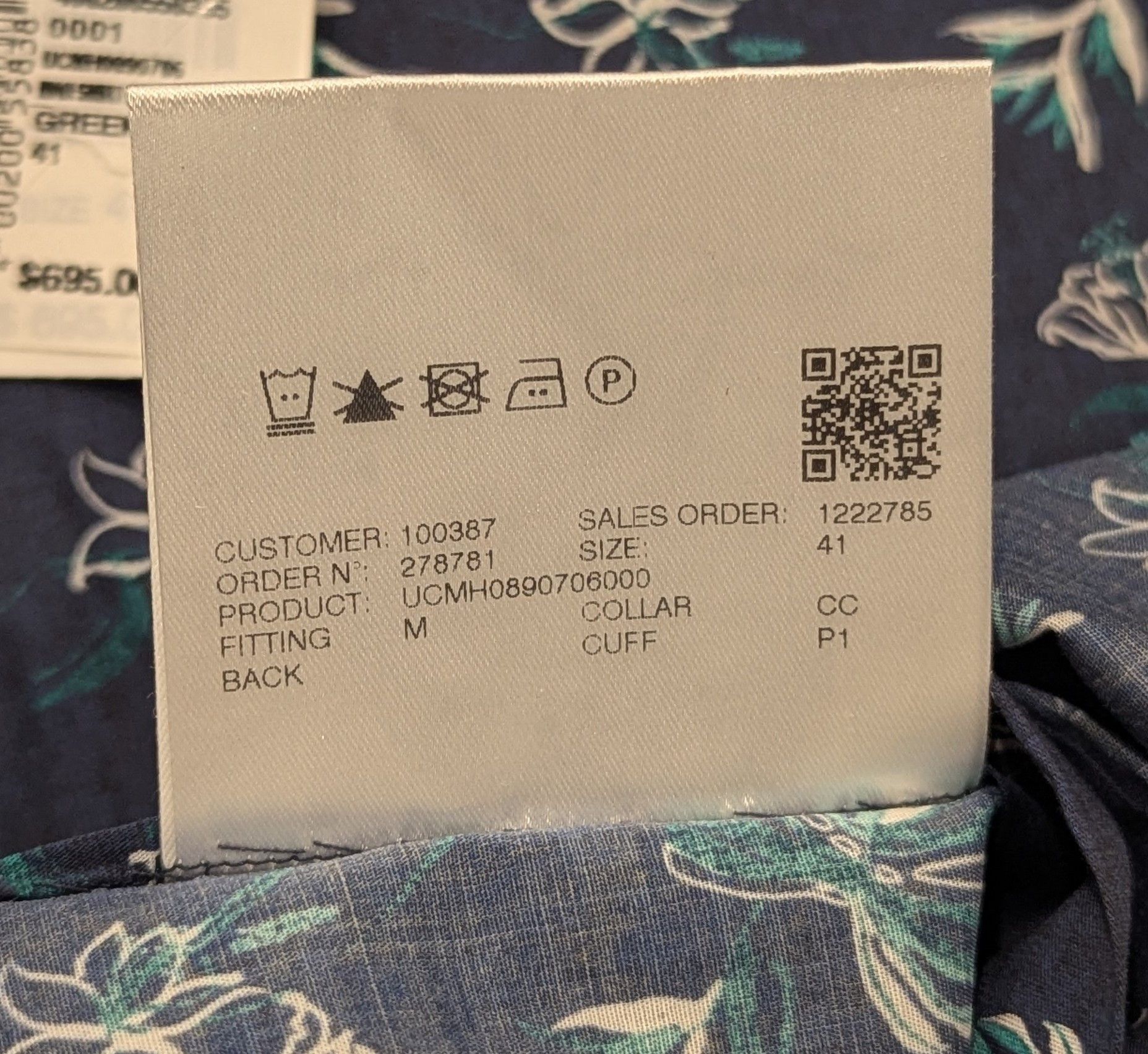 Kiton KITON Floral Cotton LS Button Up Shirt Blue 41 US 16 Size US L / EU 52-54 / 3 - 5 Thumbnail