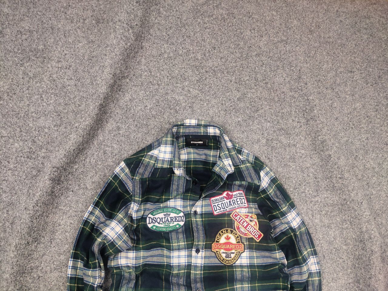 Dsquared2 Dsquared2 Design Green Logo Check Flannel Long sleeve Shirt Size US S / EU 44-46 / 1 - 1 Thumbnail