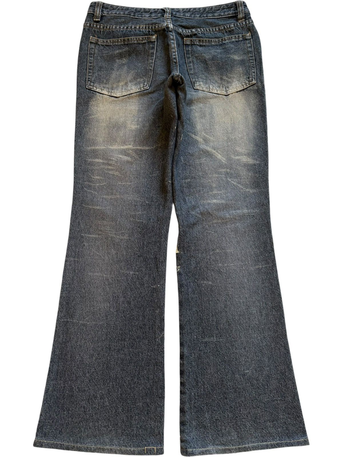 Japanese Brand Vintage Japanese Brand Faded Wash Printed Flare Jeans Size 30" / US 8 / IT 44 - 2 Thumbnail