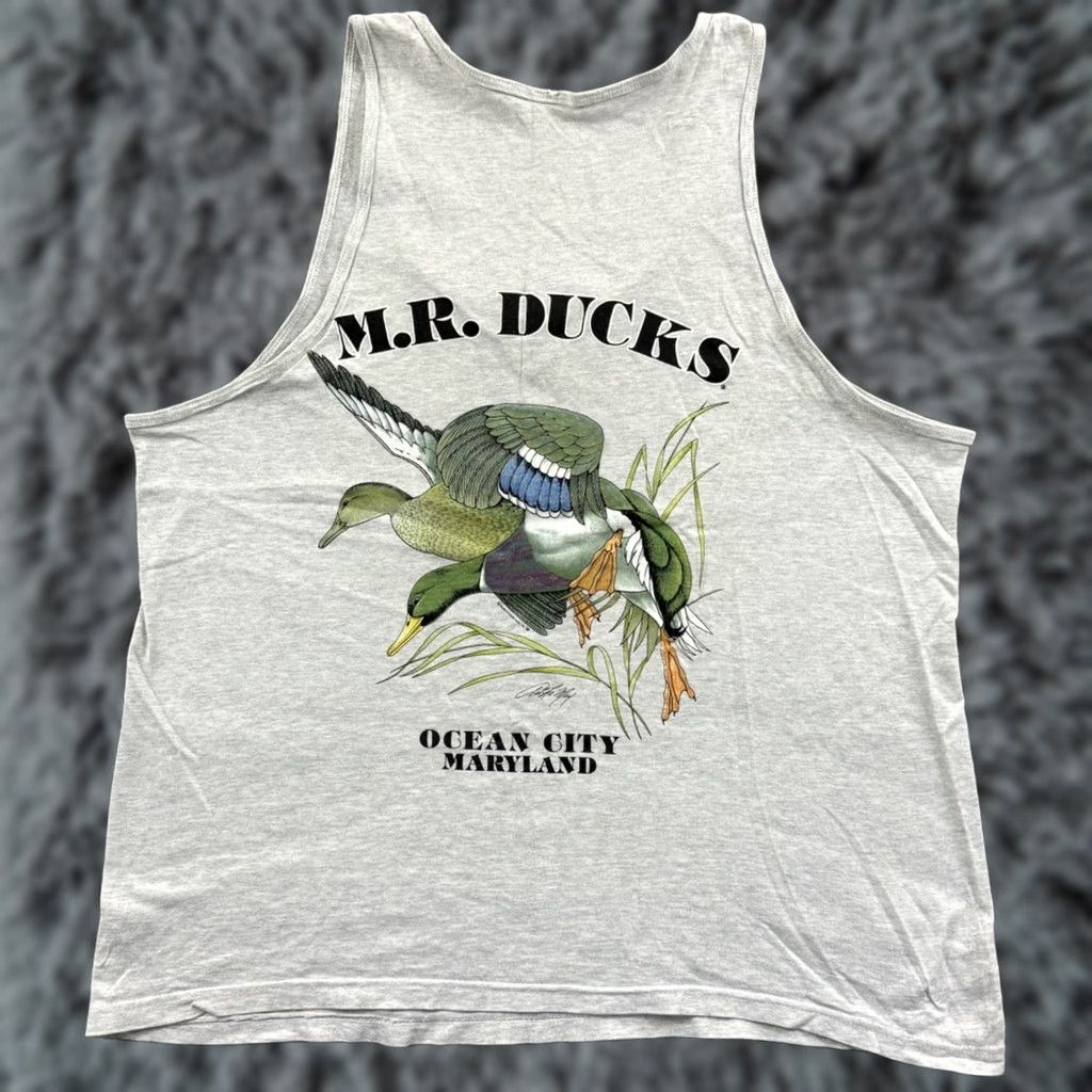 Hanes VINTAGE Hanes Shirt Mens XL Gray Ocean City Maryland 90s Sleeveless Beach USA Crew Neck Dragon Angel Animals Nature 90s Boys Mens Size US XL / EU 56 / 4 - 1 Thumbnail