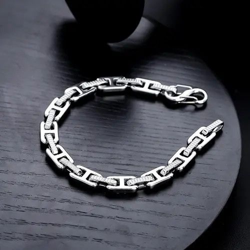 Jewelry Silver Link Chain Bracelet, Chunky Chain Bracelet Size ONE SIZE - 3 Thumbnail