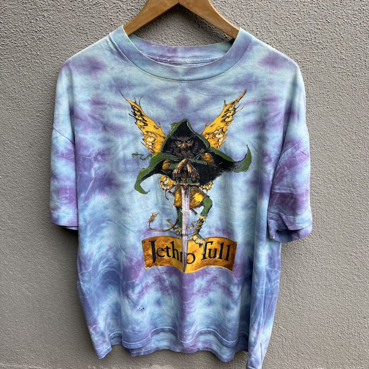 Band Tees × Vintage Vintage 90s JETHRO TULL band tee tie dye Size US XL / EU 56 / 4 - 2 Thumbnail
