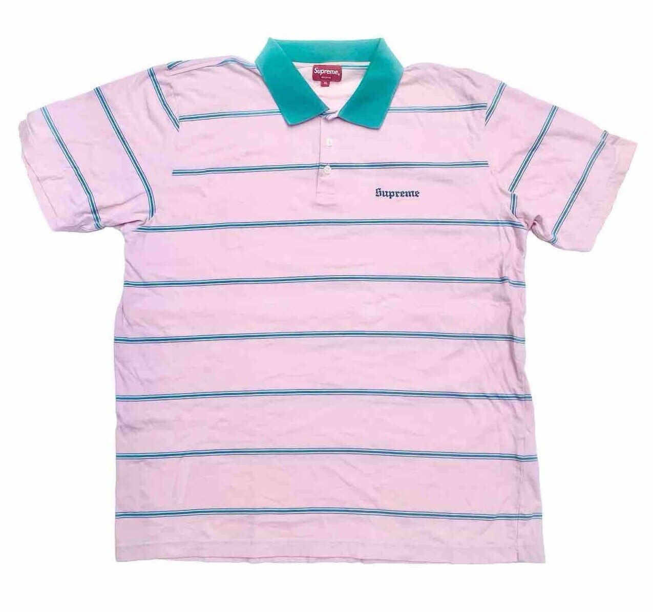 Supreme Supreme Striped Pink Polo Shirt Size XL SS17 | Grailed