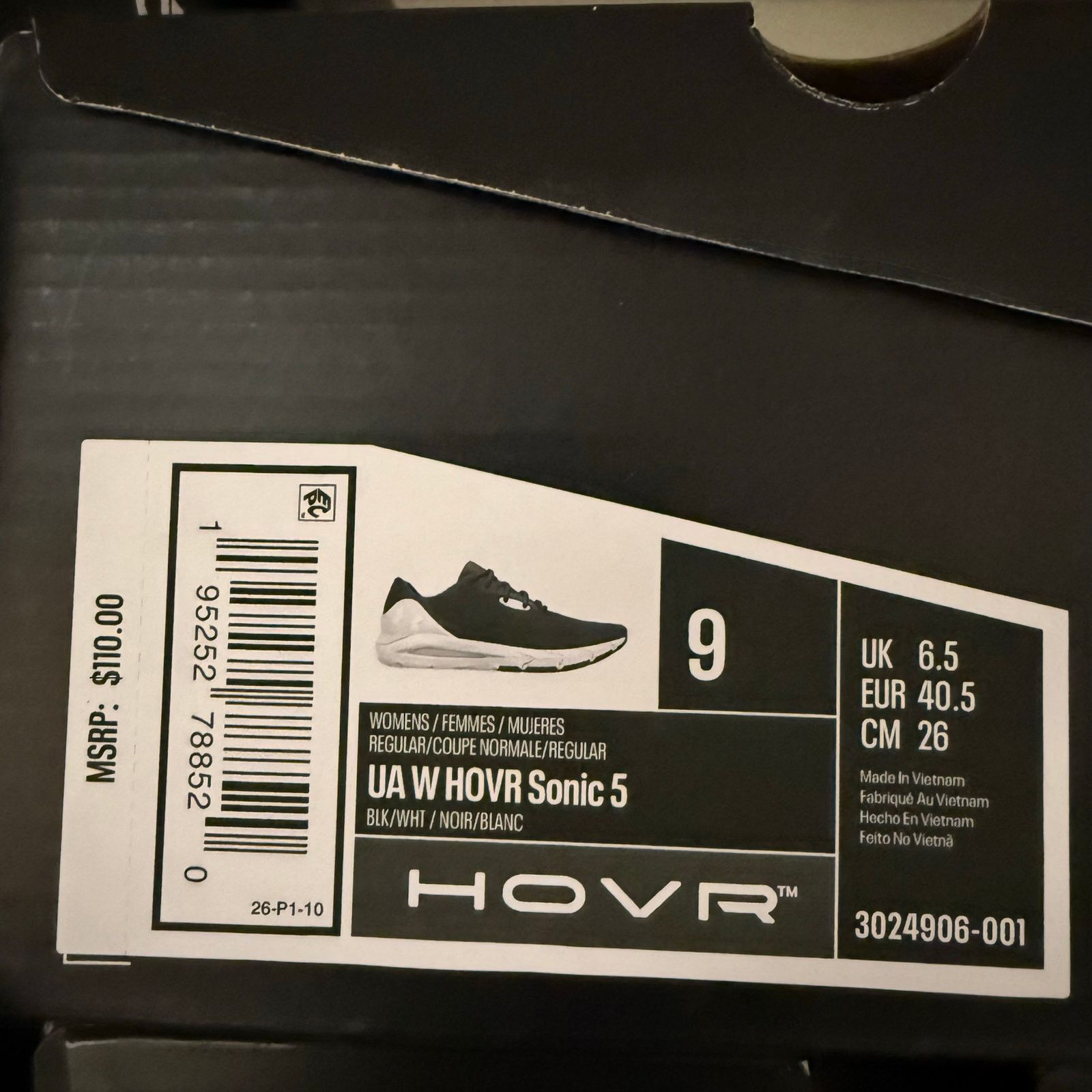 Under Armour UNDER ARMOUR WOMEN'S 9 HOVR SONIC 5 BLK 3024906-001 Size US 9 / IT 39 - 6 Thumbnail