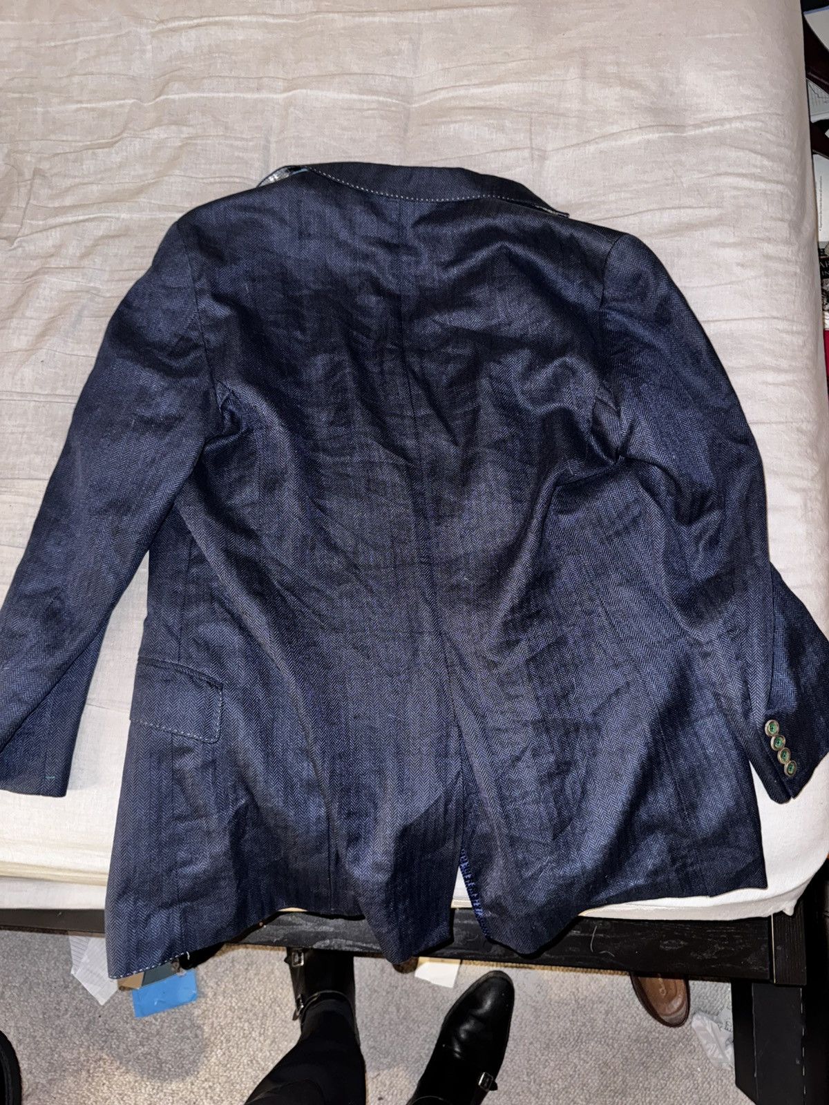 Robert Graham Robert Graham Blue Herringbone Blazer Size 42 Size 42R - 7 Thumbnail