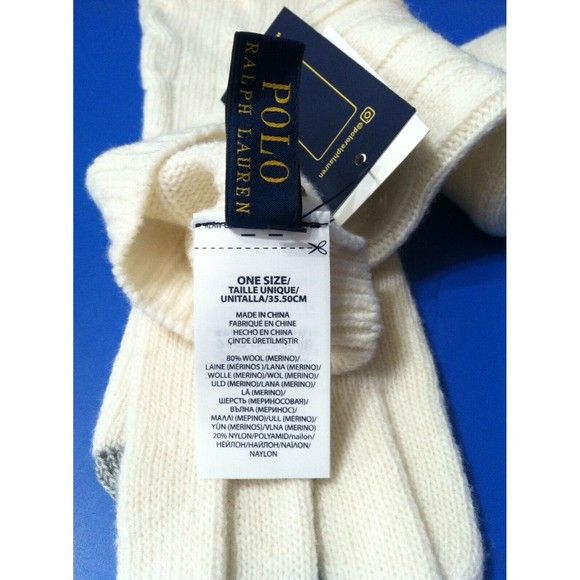 Polo Ralph Lauren POLO RALPH LAUREN WOMENS NEW 80%WOOL20%NYLON GLOVES ONE SIZE Size ONE SIZE - 4 Thumbnail