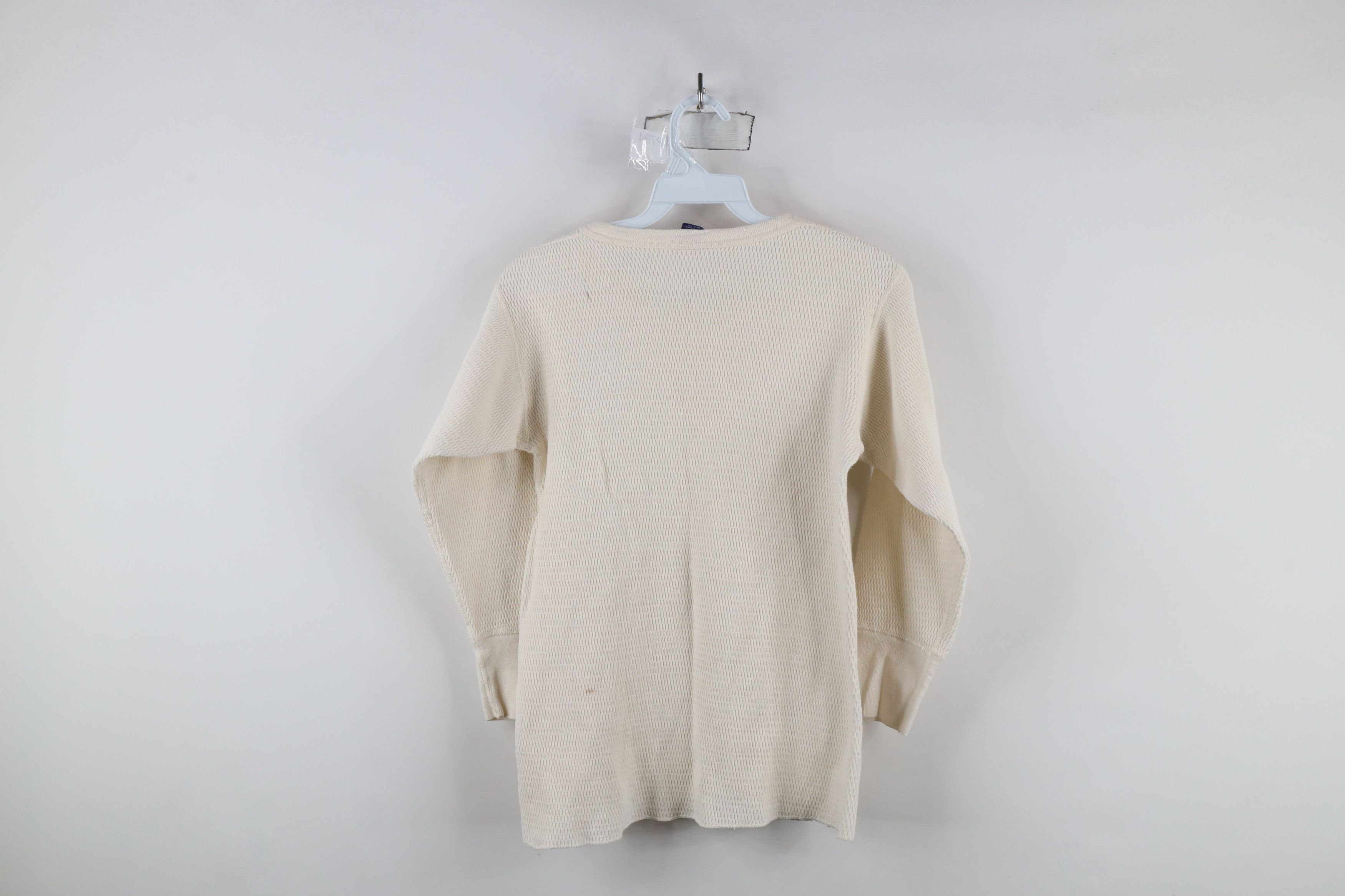 Vintage Vintage 70s Streetwear Thermal Waffle Knit T-Shirt Cream USA Size US M / EU 48-50 / 2 - 9 Thumbnail