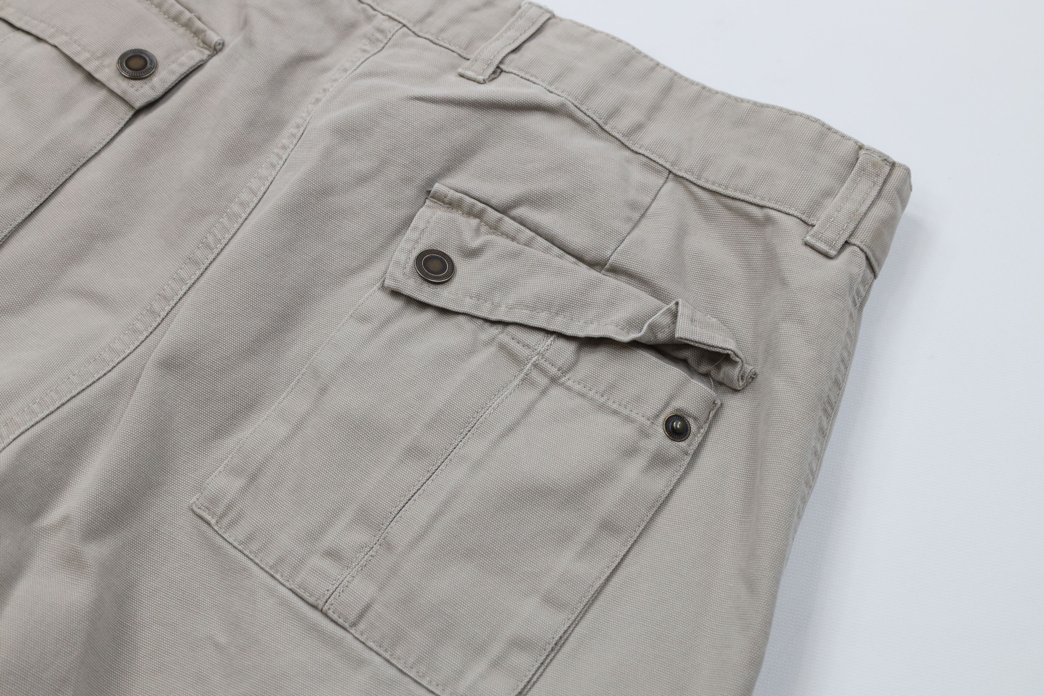 Vintage Vintage 90s Streetwear Wide Leg Cargo Pants Beige Cotton Size US 36 / EU 52 - 13 Thumbnail