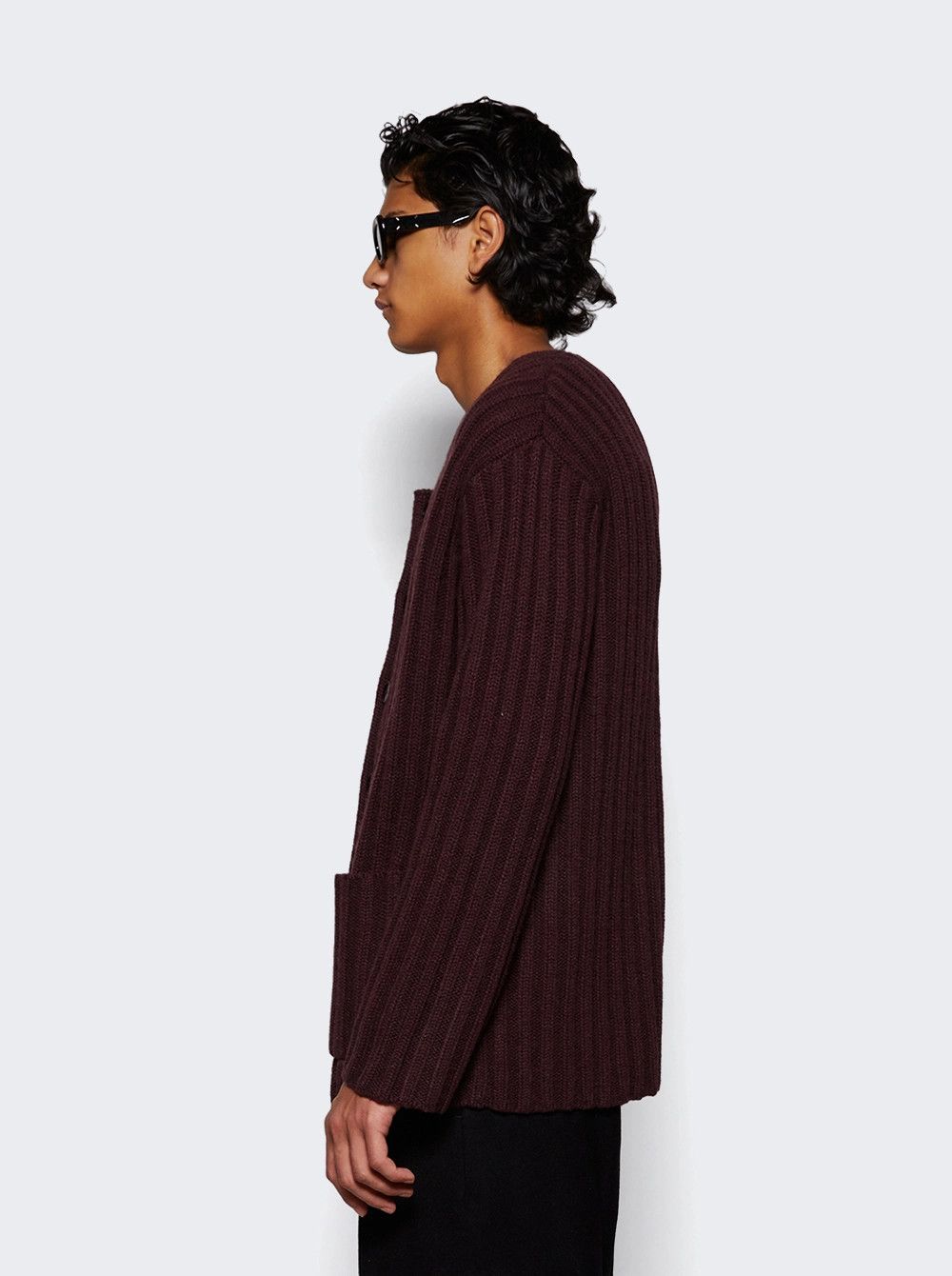 Givenchy o1mle0426 Scoop Neck Cardigan in Burgundy Size US XXL / EU 58 / 5 - 4 Thumbnail