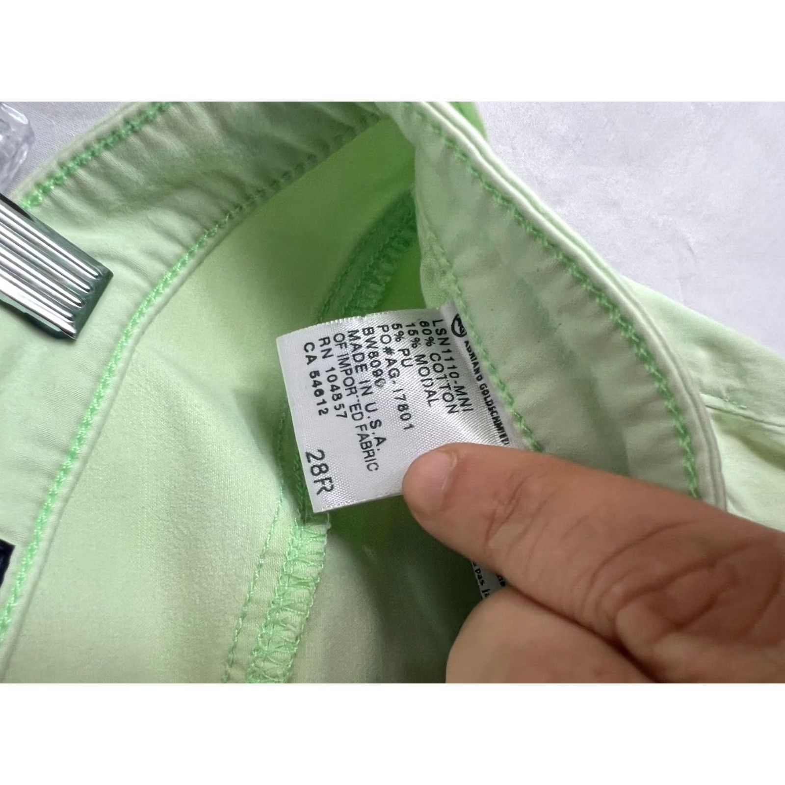 Vintage AG Adriano Goldschmied The Stilt Lime Jean 28R Women Cigarette Leg USA RN104857 Size 28" / US 6 / IT 42 - 4 Thumbnail