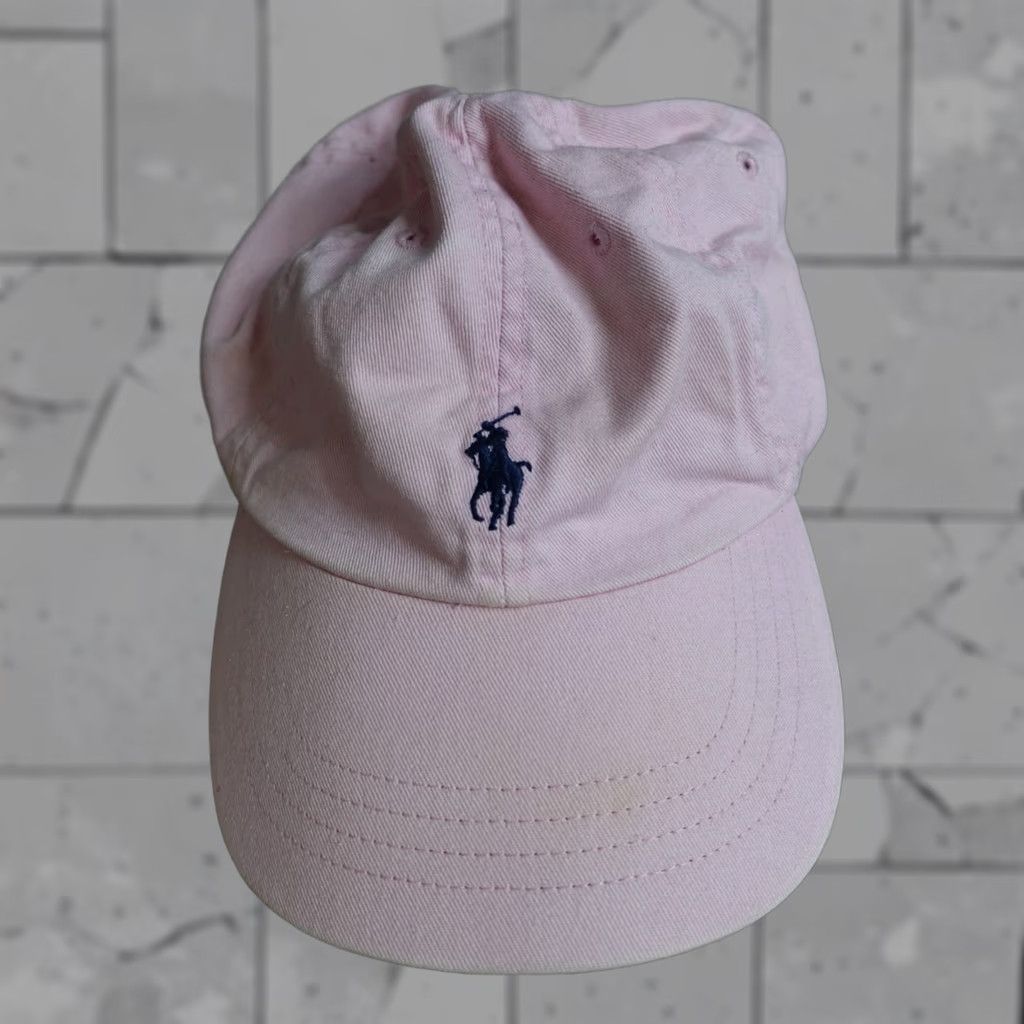 Polo Ralph Lauren VINTAGE Polo Ralph Lauren Hat Pink Dadhat Leather Strapback Baseball Cap Cotton Adjustable Men Pink 90s? Size US M / EU 48-50 / 2 - 1 Thumbnail
