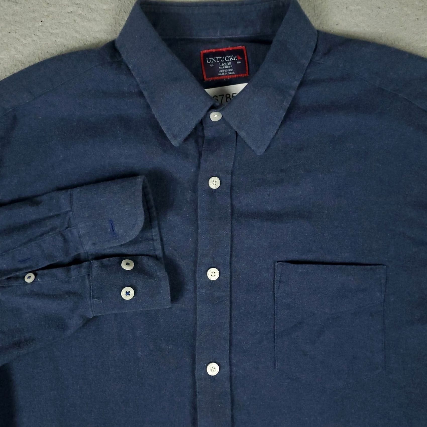 UNTUCKit UNTUCKit Shirt Mens L Blue Flannel Button Up Long Sleeve Shirt Size US L / EU 52-54 / 3 - 2 Thumbnail