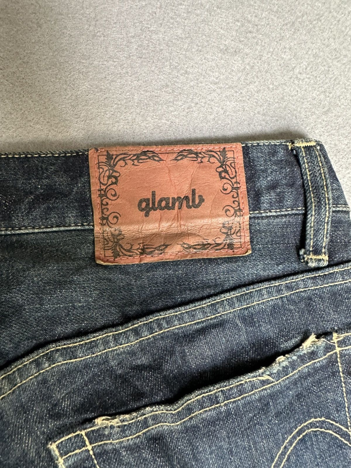 Japanese Brand Glamb Tokyo Japan Distressed Denim Size US 31 - 19 Thumbnail