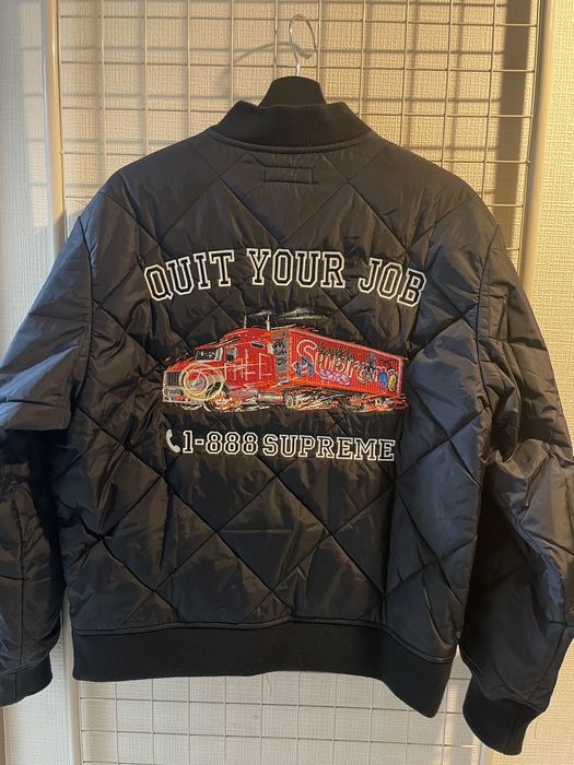 Supreme supreme quit your job work bomber jacket | Grailed