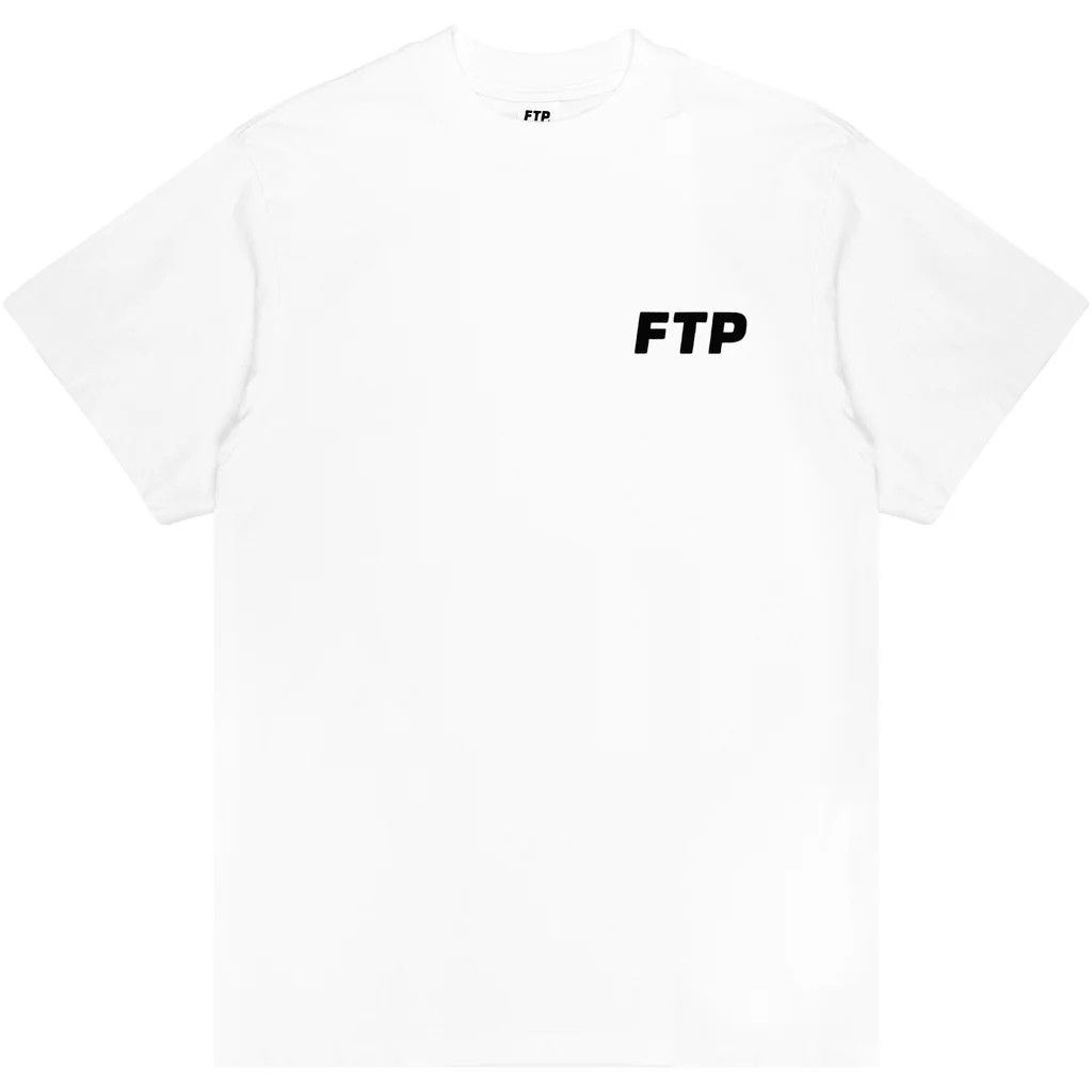 FTP Flocked Logo Tee T-Shirt White S/S - Large
