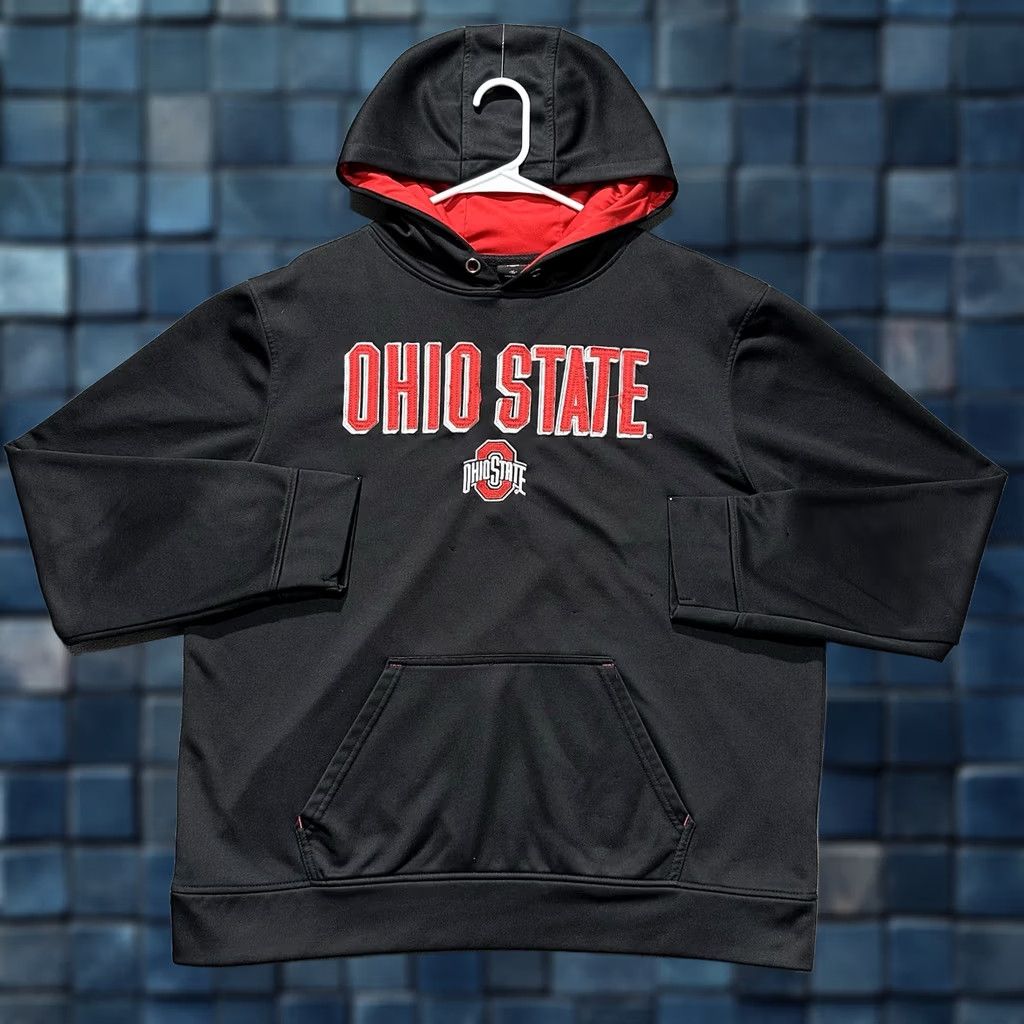Vintage Scarlet Gray Ohio State Buckeyes Sweatshirt Mens XL Black Red Pullover Stitched Size US XL / EU 56 / 4 - 1 Thumbnail