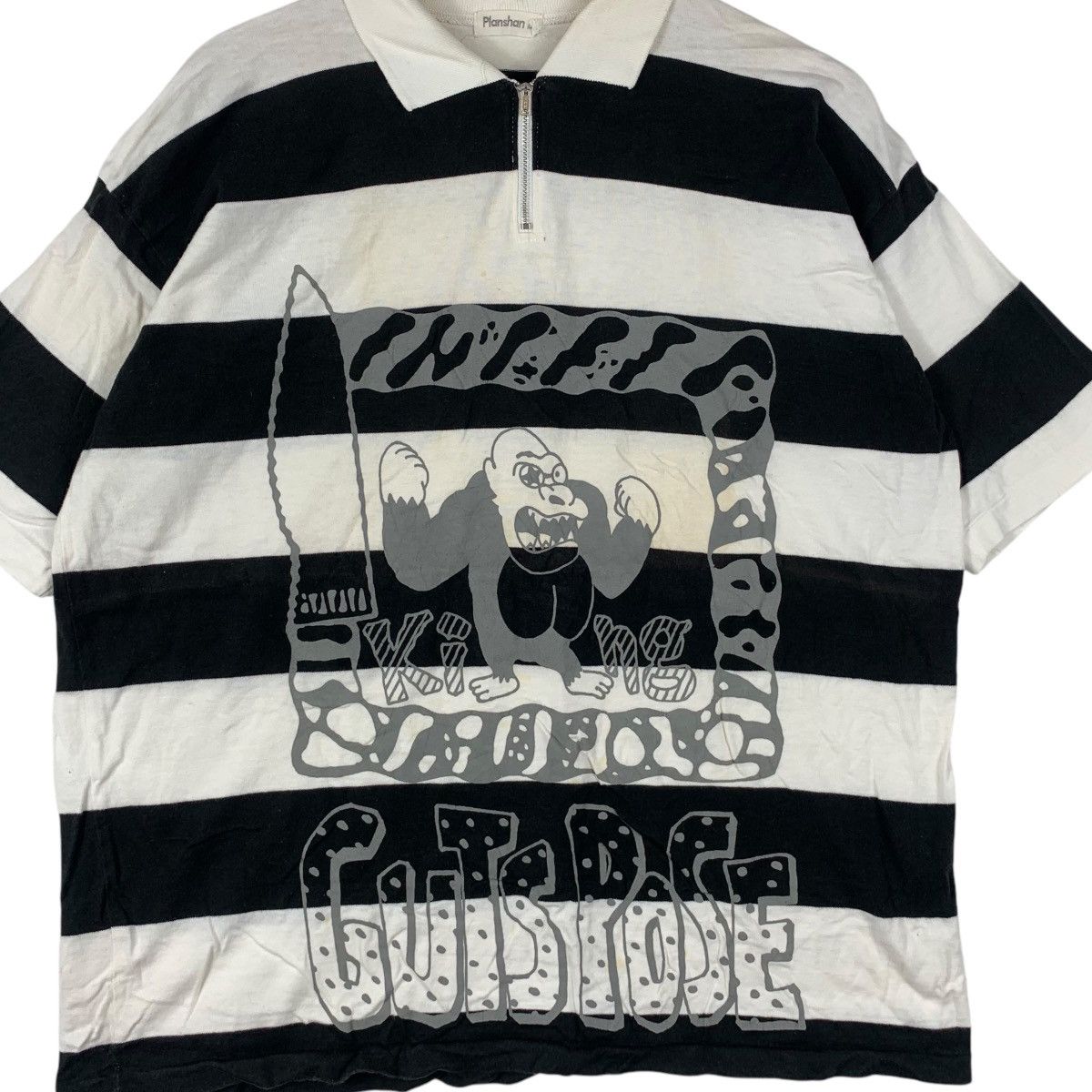 Vintage Vintage PLANSHAN KING GUTS POSE Half Zipper Tee Shirt Top Size M / US 6-8 / IT 42-44 - 3 Thumbnail