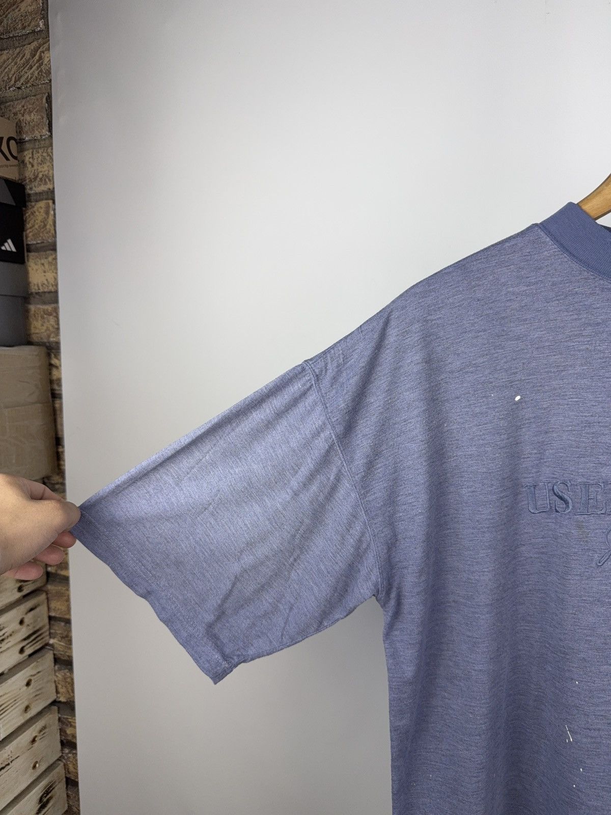 Designer × Japanese Brand × Vintage Distressed USED CO BLUE Japan Tee Embroidery Faded Purple L Size US L / EU 52-54 / 3 - 4 Thumbnail