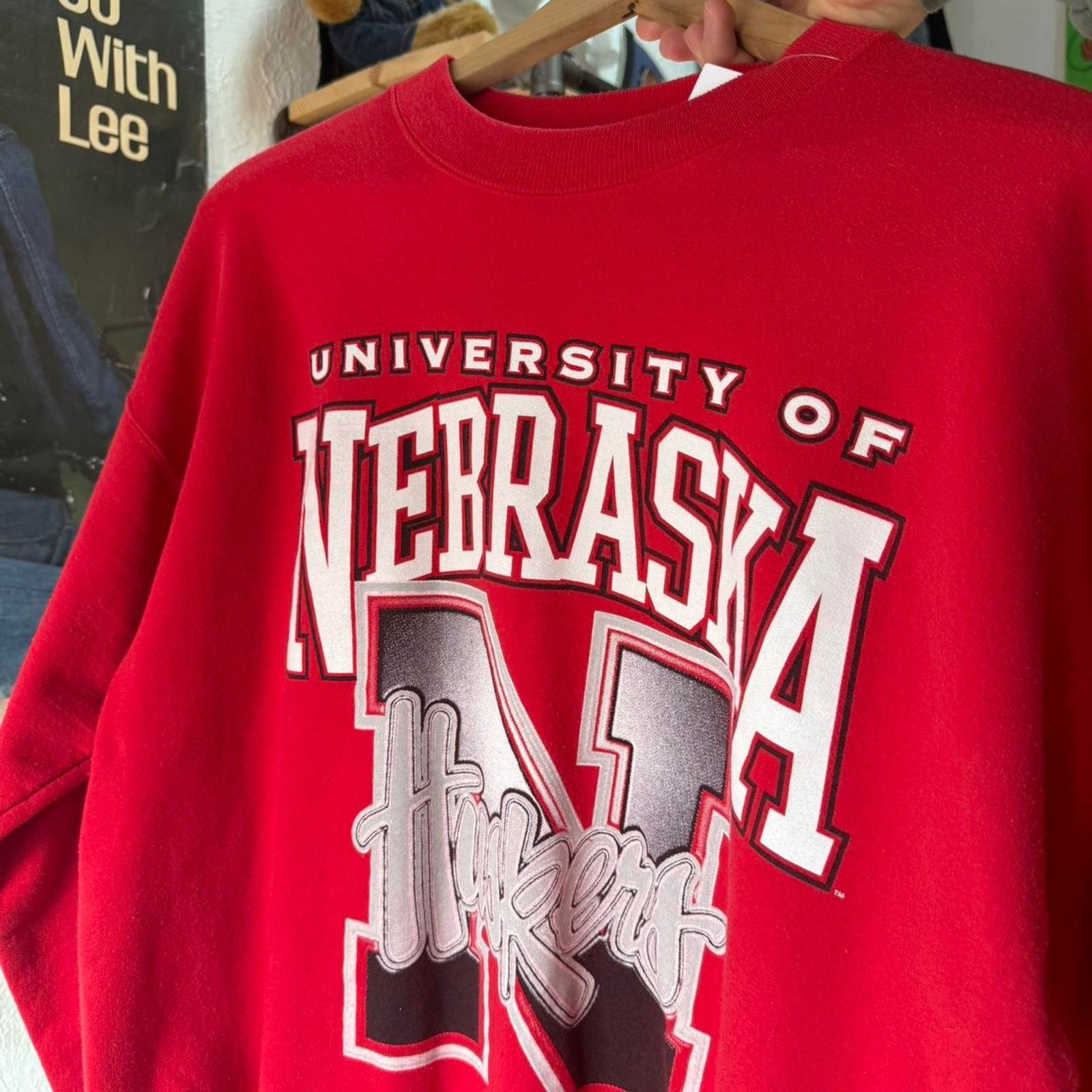 Vintage Vintage 90s Nebraska Huskers Big N Football Crewneck Size US L / EU 52-54 / 3 - 4 Thumbnail