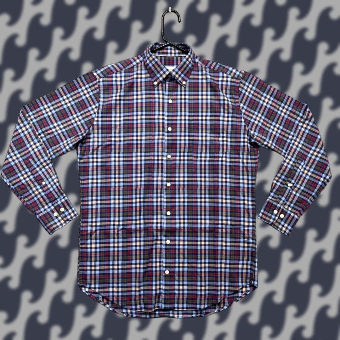 Peter Millar VINTAGE Peter Millar Shirt Mens Medium Blue Pastel Grid Check Carlow Crown Lite Sport Size US M / EU 48-50 / 2 - 1 Thumbnail