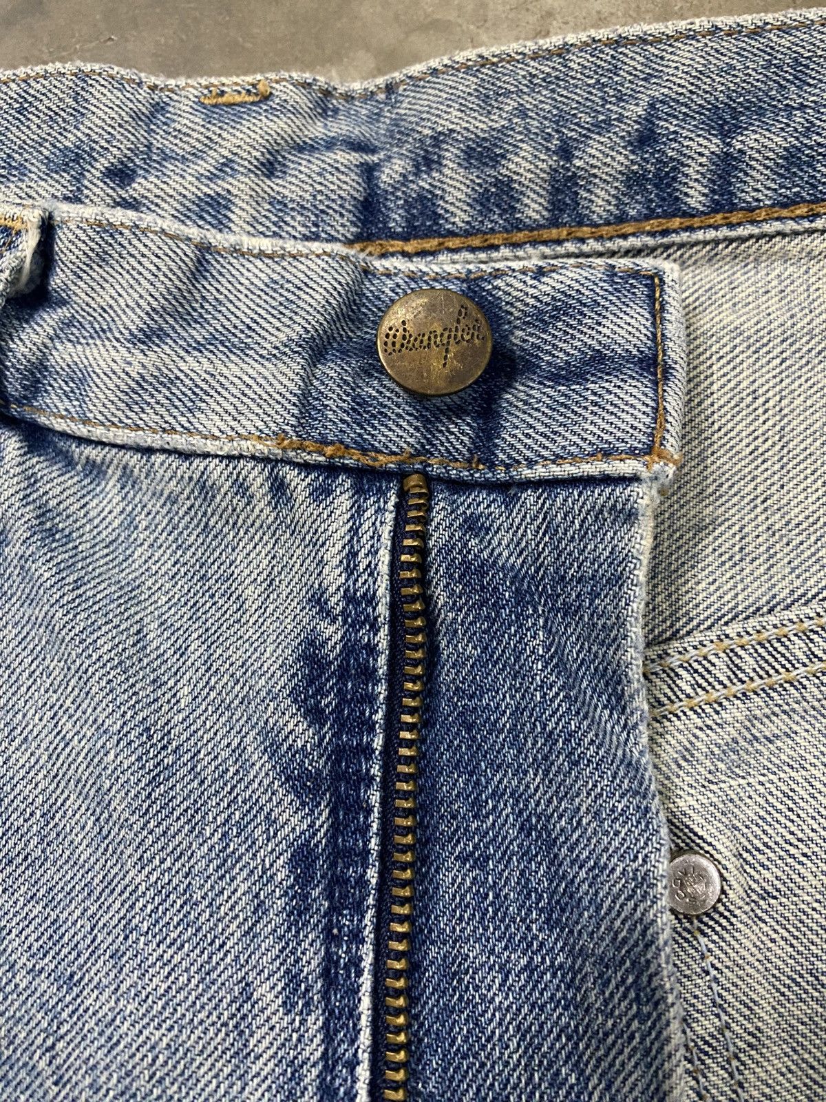 Vintage × Wrangler Vintage Wrangler Blue Bell Selvedge Washed Blue @257 Size US 33 - 12 Thumbnail