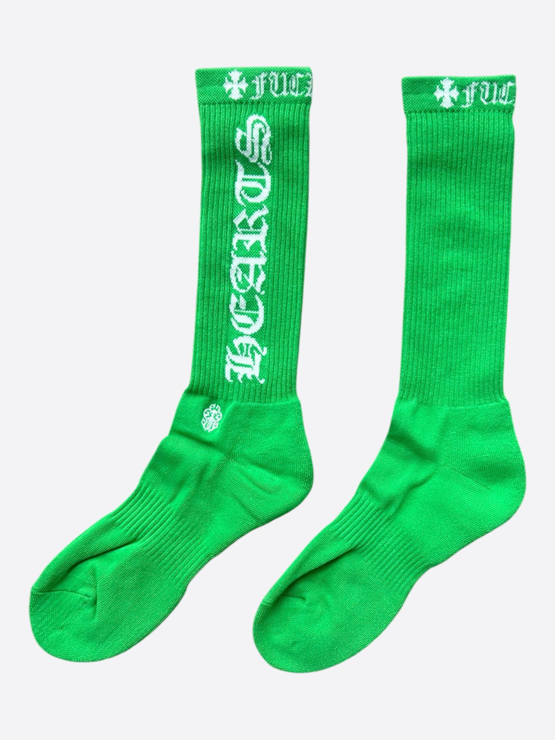 Chrome Hearts Chrome Hearts Green & White Script Logo Socks Size ONE SIZE - 2 Thumbnail
